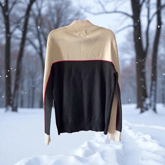 Meister Ski Sweater Vintage Deer Valley Sweater XL Wool Quarter Zip Lodgewear - Picture 3 of 9